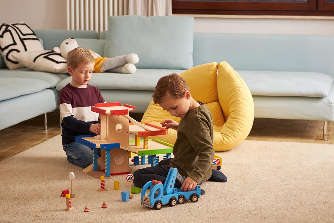 Goki - Camion Grue avec Remorque n'applique Pas de Jeux d'action et de réflex, Multicolore, Unique (55875)