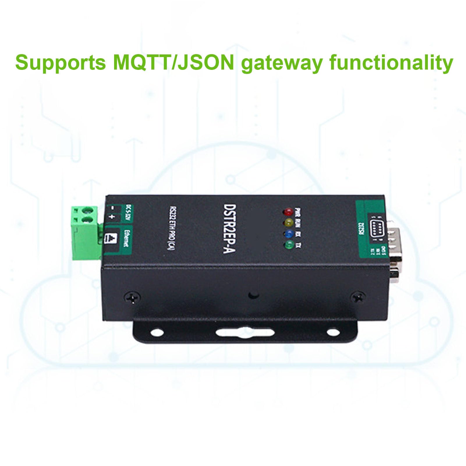 lyrlody Konwerter RS232 na RJ45 Ethernet Moduł Szeregowy na Ethernet ze Stopu Aluminium 300bps do 460800bps Modbus MQTT JSON Bramka do Automatyki Przemysłowej i Zdalnego Monitorowania