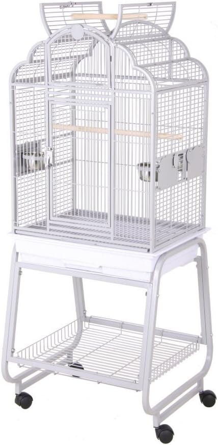 Hq Opening Victorian Cage, Small Parrot Cage with Cart Stand, 1 Per Box, 22x17x55 H, Green.