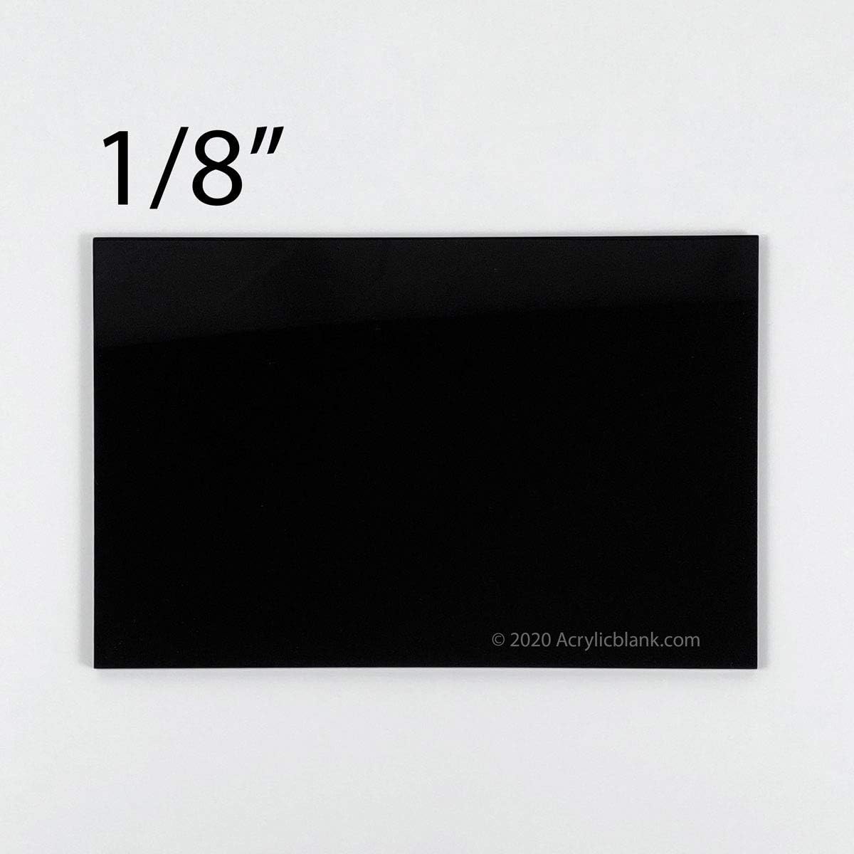 Glossy Black Acrylic Sheets Laser Cut Sign Blanks with Customization (1/8" Thick Black, 5" x 7" (2 Pieces)) Customize Now