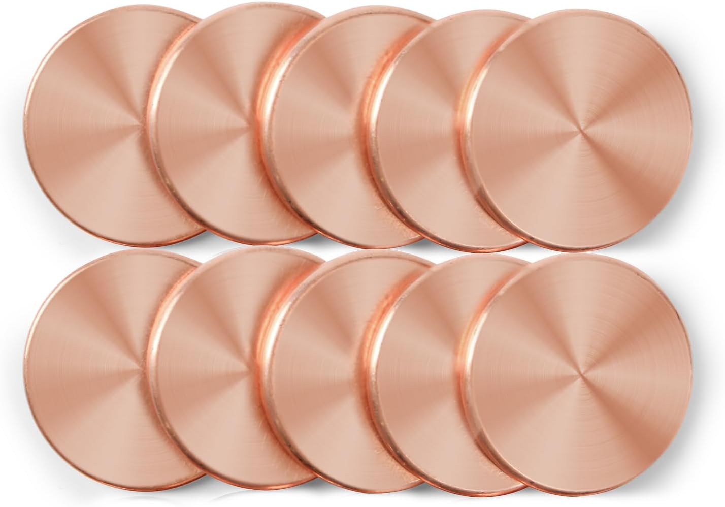 Lot of 10 Copper Round Disc Blanks, 1-1/4" Dia. x 1/8" Thick (.125) Copper Metal Round Plate, T2 Pure Copper Sheets Solid Blank Sheet for DIY Crafts Engraving Collection