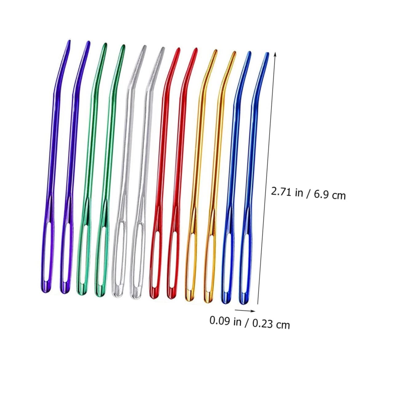 TEHAUX 60 Pz occhiello ago da tappezzeria in alluminio aghi ago da cucito portatile knitting needles spilli da cucito ago filato professionale ago per filo di sicurezza Colorful