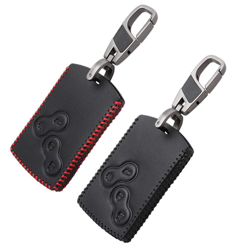 Étui En Cuir Pour Clé De Voiture Renault Laguna Espace - Porte-clés Avec Boutons Télécommande - Protection Anti-rayures