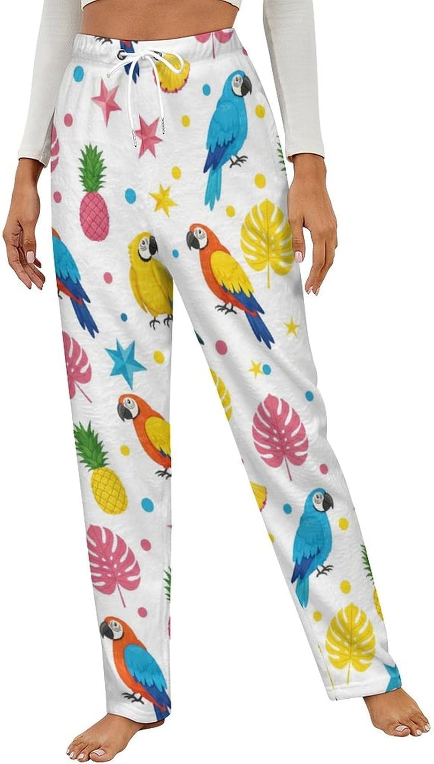 Cartoon Cow Womens Warm Sleep Pajama Pants Lounge Sleepwear Pants PJ Bottoms