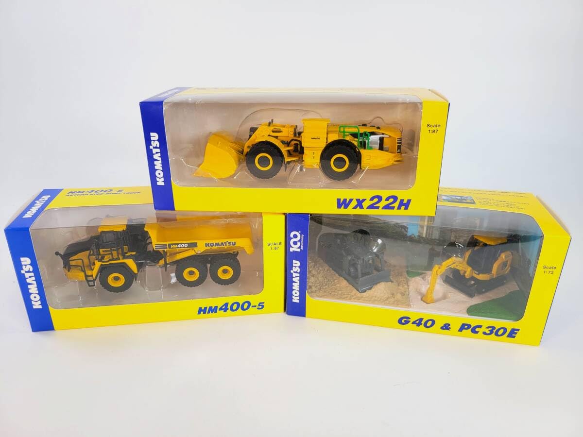 コマツ3点セット 重機 コマツ建機ミニチュア PC1100・D475A・HD785 3