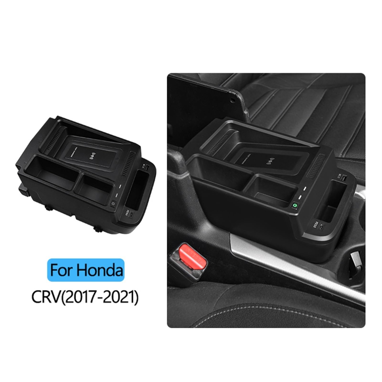 Ładowarka samochodowa QI bezprzewodowa 15 W, do ładowarki CRV 2017-2021 Telefon komórkowy Tepy Interfejs USB CPD Szybkie ładowanie Uchwyt Akcesoria Podwójny adapter ładowarki samochodowej USB