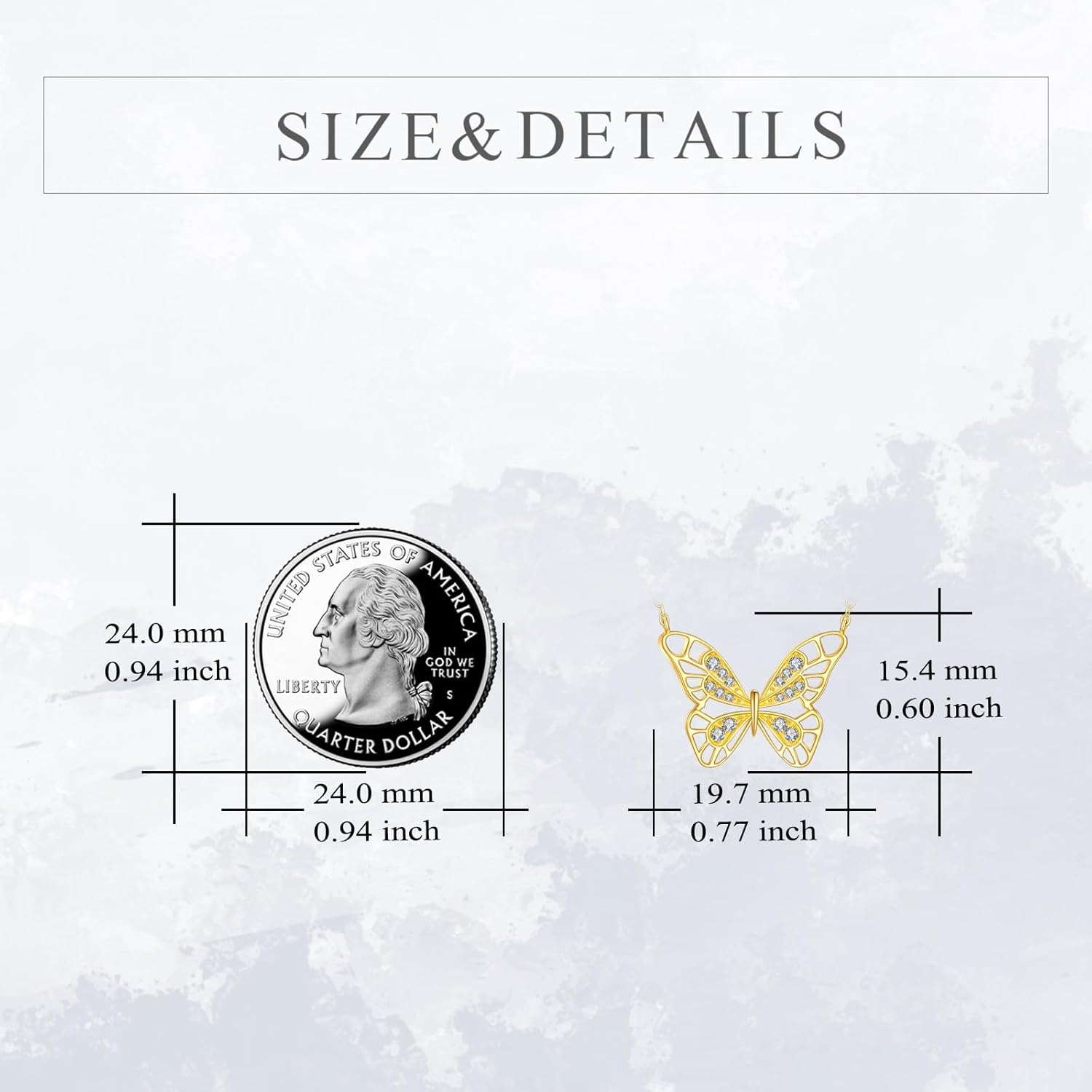 KECHO 14K Yellow Gold Butterfly Necklace for Women Gold Butterfly Pendant Necklace Fine Butterfly Jewelry Gifts for Mom, Wife, Sister - Image 3