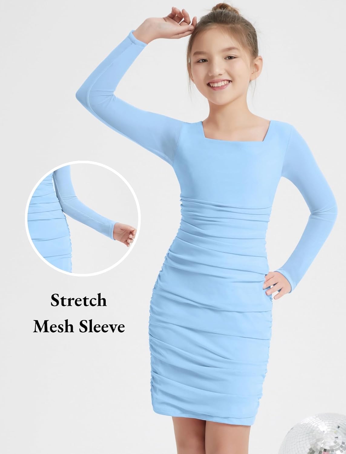 EXARUS Girls Formal Long Sleeve/Spaghetti Strap Dress Teen Party Dance Tween Juniors Tight Cute Bodycon Short Dresses - Image 5