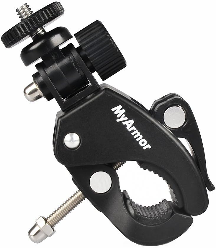 HYCKee MF17 Universial Quick Release Pipe Clamp Mounts with 1/4 Threaded Head for Cameras, Music Stands, Microphone Stands, Motorcycles, Bikes - Black