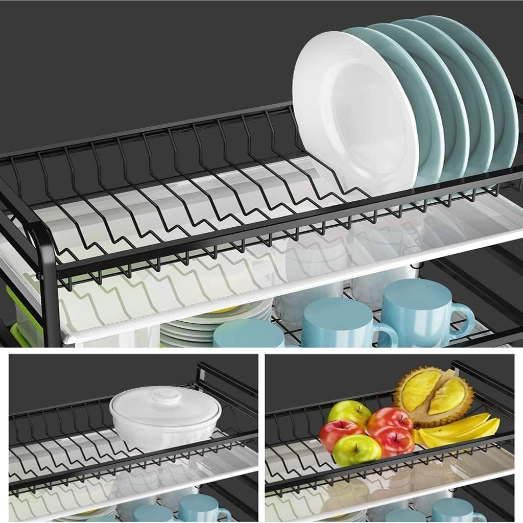 Dish Rack Dish Rack Kitchen Hanging Tableware Supplies Storage Rack Rack Fashion Black Cutlery Drain Rack a (B) (B)