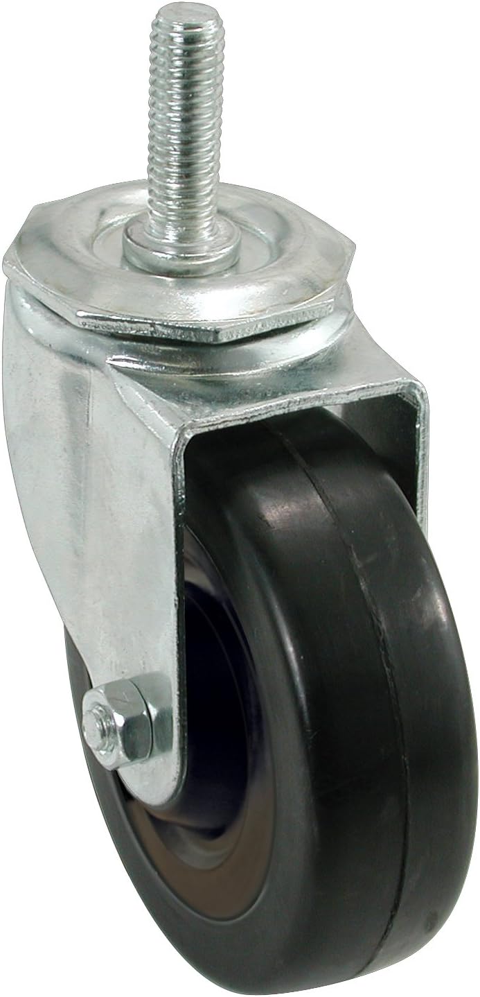 Shepherd Hardware 9023 4-Inch Soft Rubber Swivel Stem Caster, 1/2-Inch Stem Diameter, 200-lb Load Capacity : Industrial & Scientific
