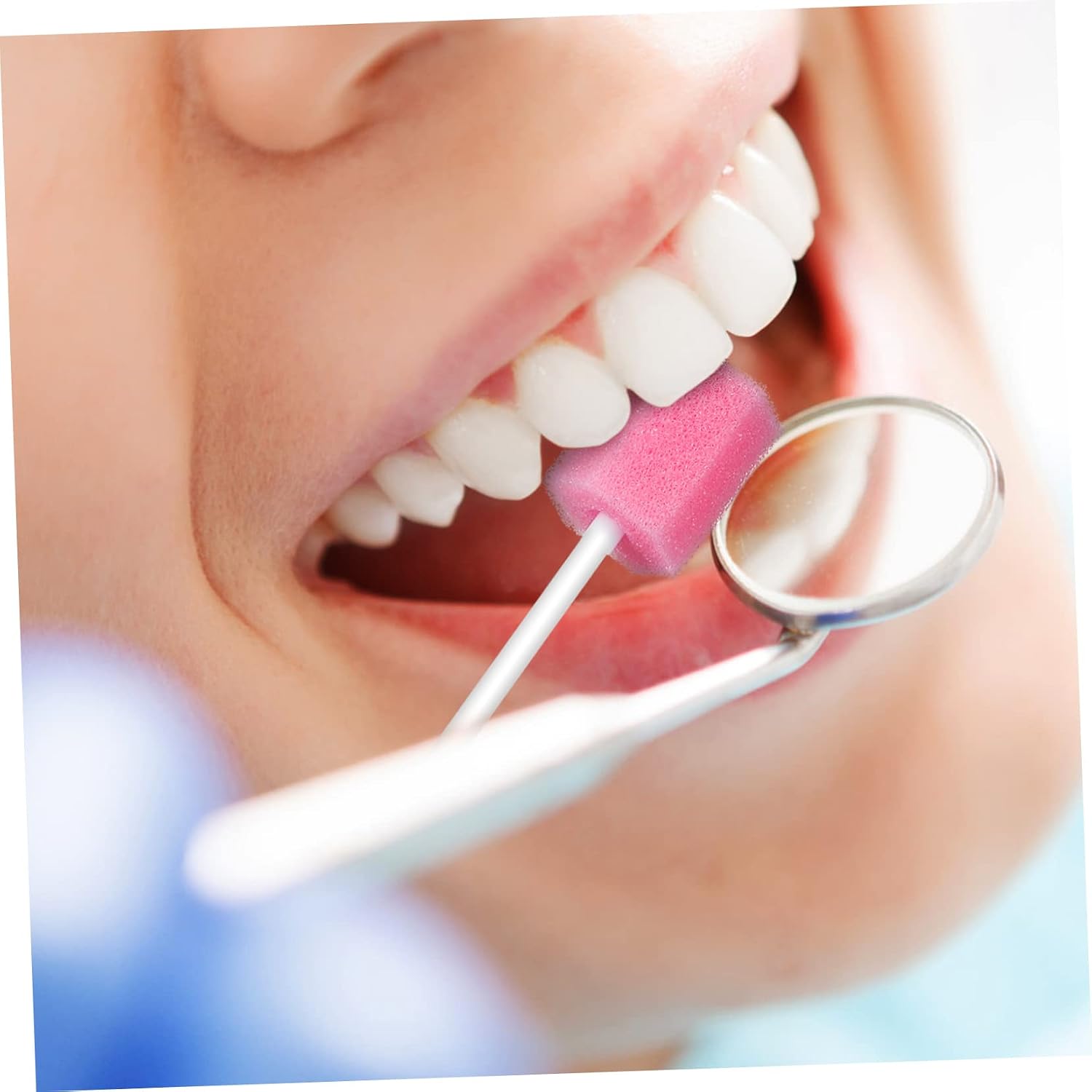 150pcs Hexagon Sponge Handle Dental Swabs Disposable Mouth Cleaning Swabs Oral Care for Sensitive Teeth Daily Hygiene
