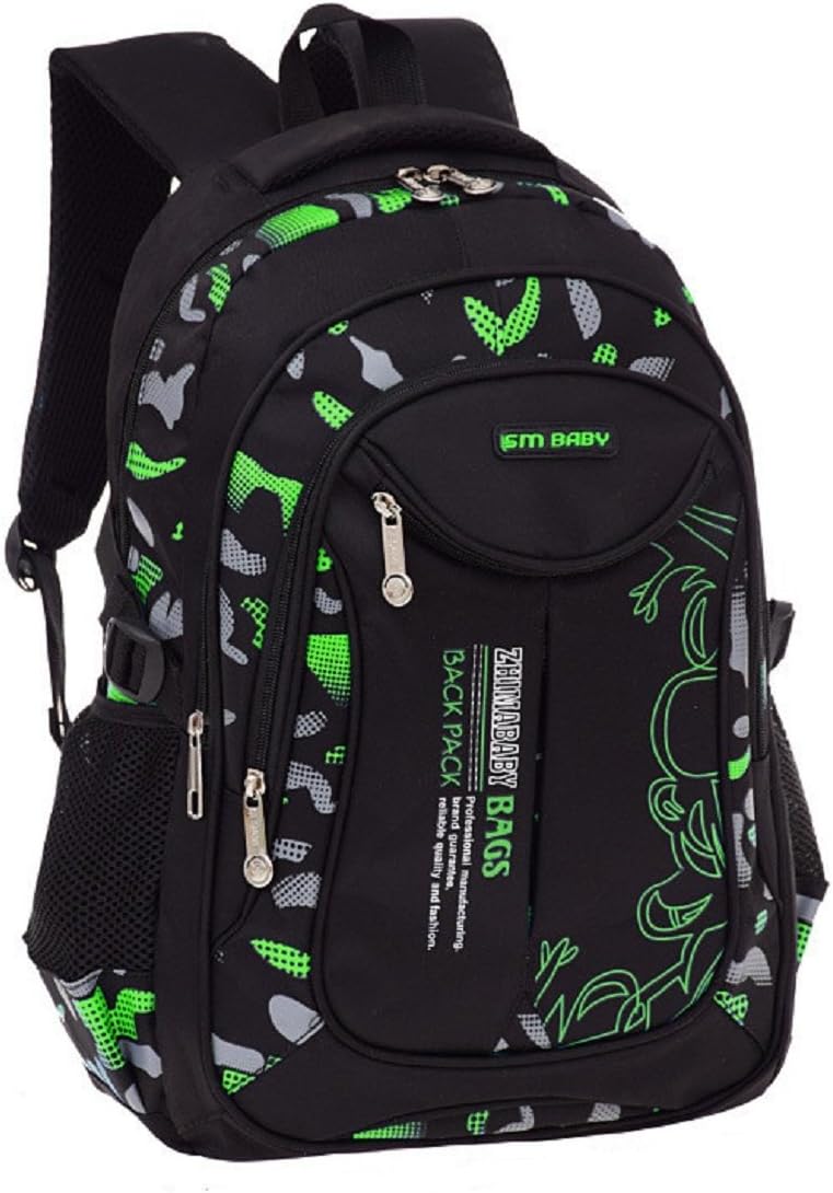 Camo Green Boys Backpacks for Middle School Elementary Bookbag for Kids, Camouflage Boys Back Packs, Camo School Bags