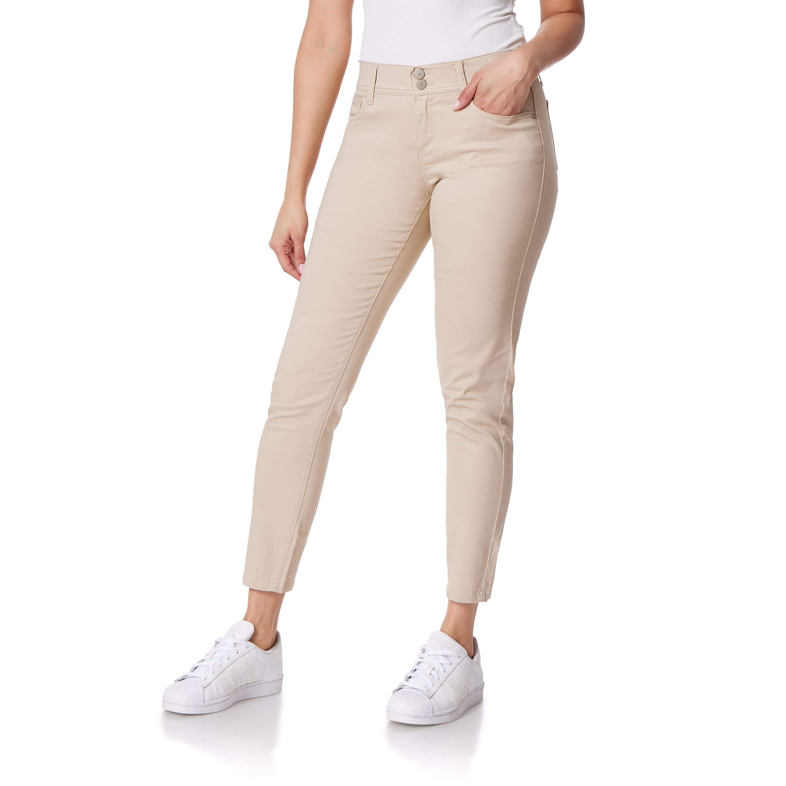 WallFlower Womens Luscious Curvy Uniform Skinny Mid-Rise Juniors Pants