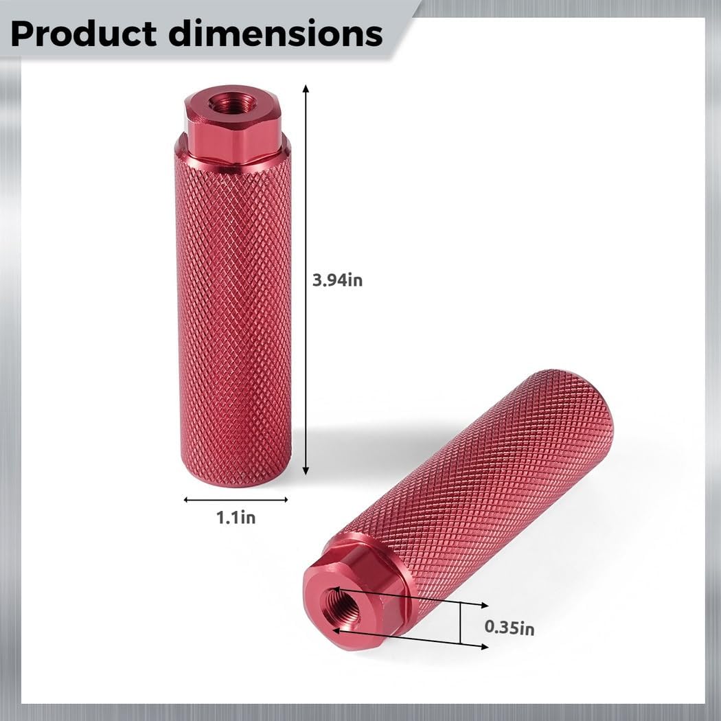 Aluminum Alloy Pegs Set, 4 Pairs Anti-Slip Foot Pedals, Sturdy Rear Stands For Bmx, Road Bicycles, 3/8In Axle Fit