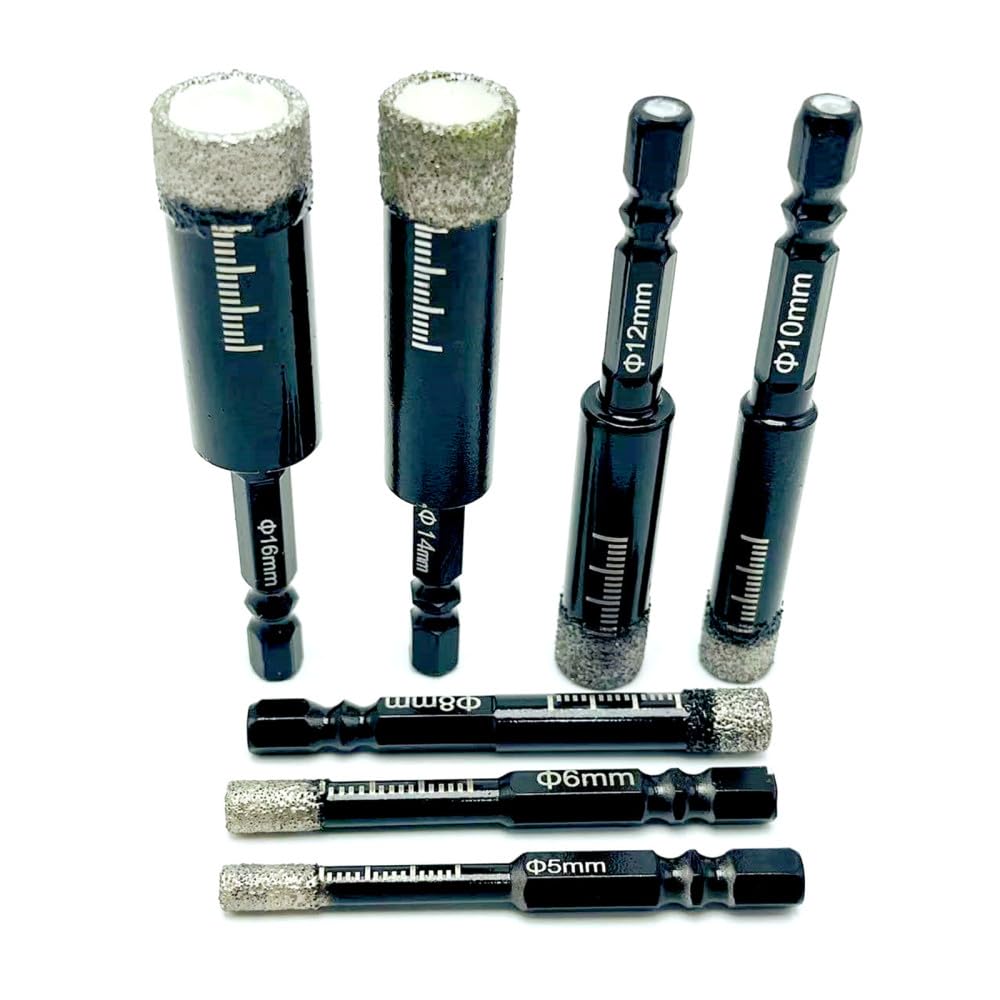 Wiertło diamentowe do wiercenia na sucho Otwornica Wiertło diamentowe z chwytem sześciokątnym 5-16 mm, lutowane na sucho, do płytek ceramicznych marmurowego granitu(16mm)