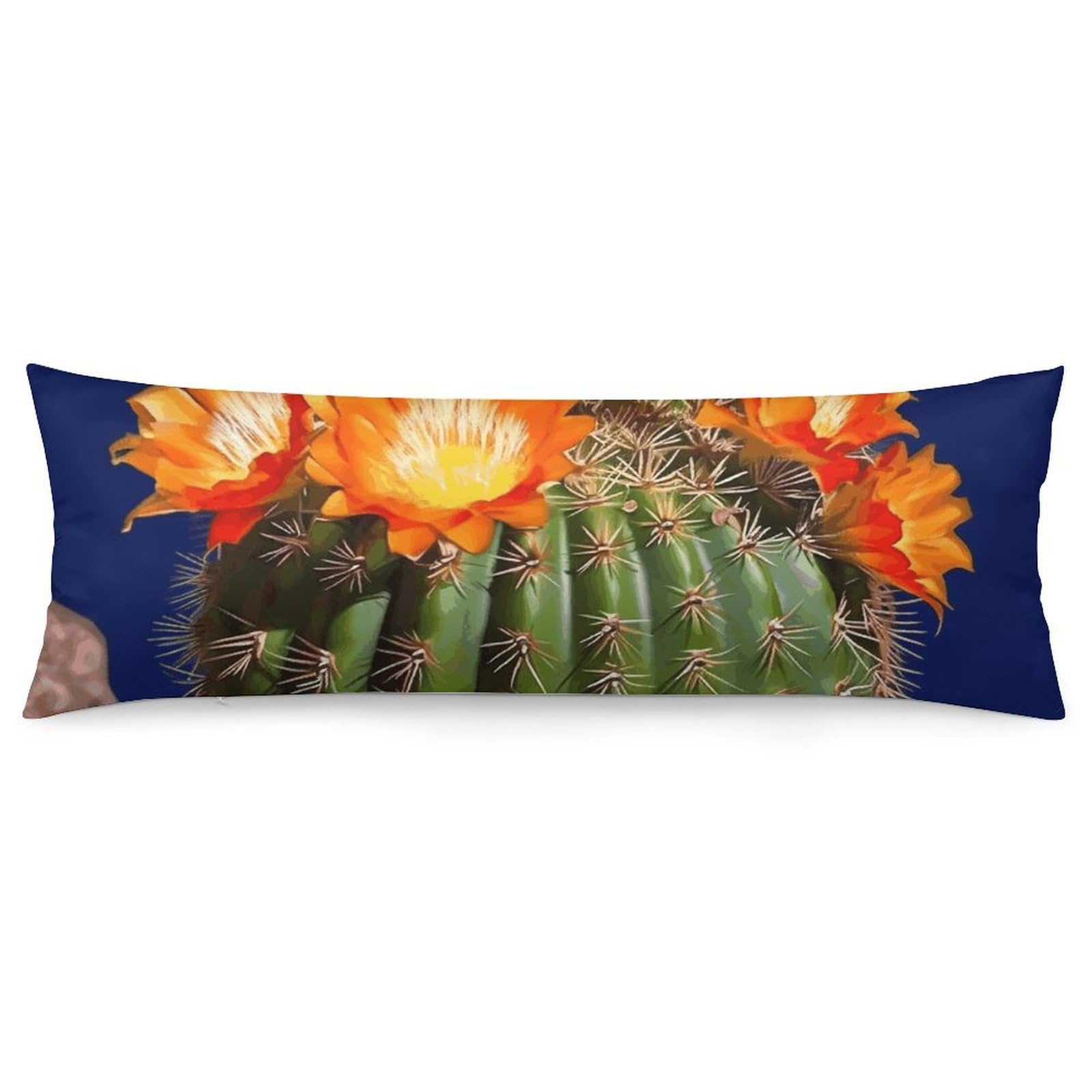 2 Pack Pillow Cases for Hair and Skin, Soft Breathable Pillow Case Covers with Hidden Zipper, Blooming Barrel Cactus Pillowcase 20"x54" Pillow Covers for Sleeping Gift