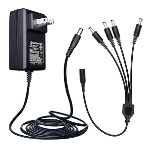 Power Adapter AC 100-240V to DC 12V 2A 2000mA 4-Way Power Splitter Cable for CCTV Security Cameras DVR