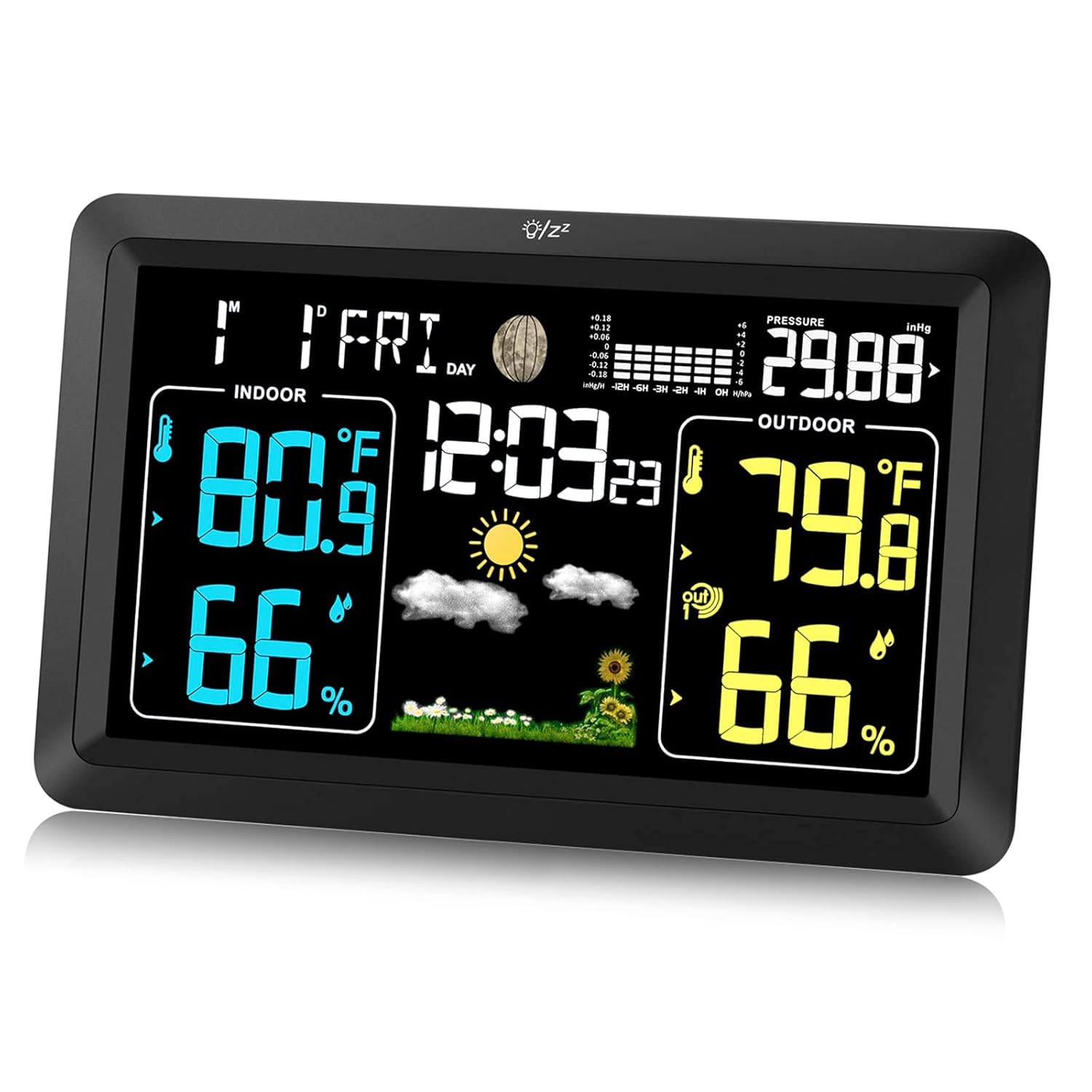 Buy Weather Station with Atomic Clock Indoor Outdoor Thermometer