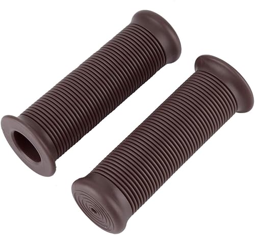 Par de empuñaduras de 1 pulgada de 1 pulgada 0.984 in universal motocicleta Vintage TPU mango manillar agarre marrón oscuro manillar manillar de