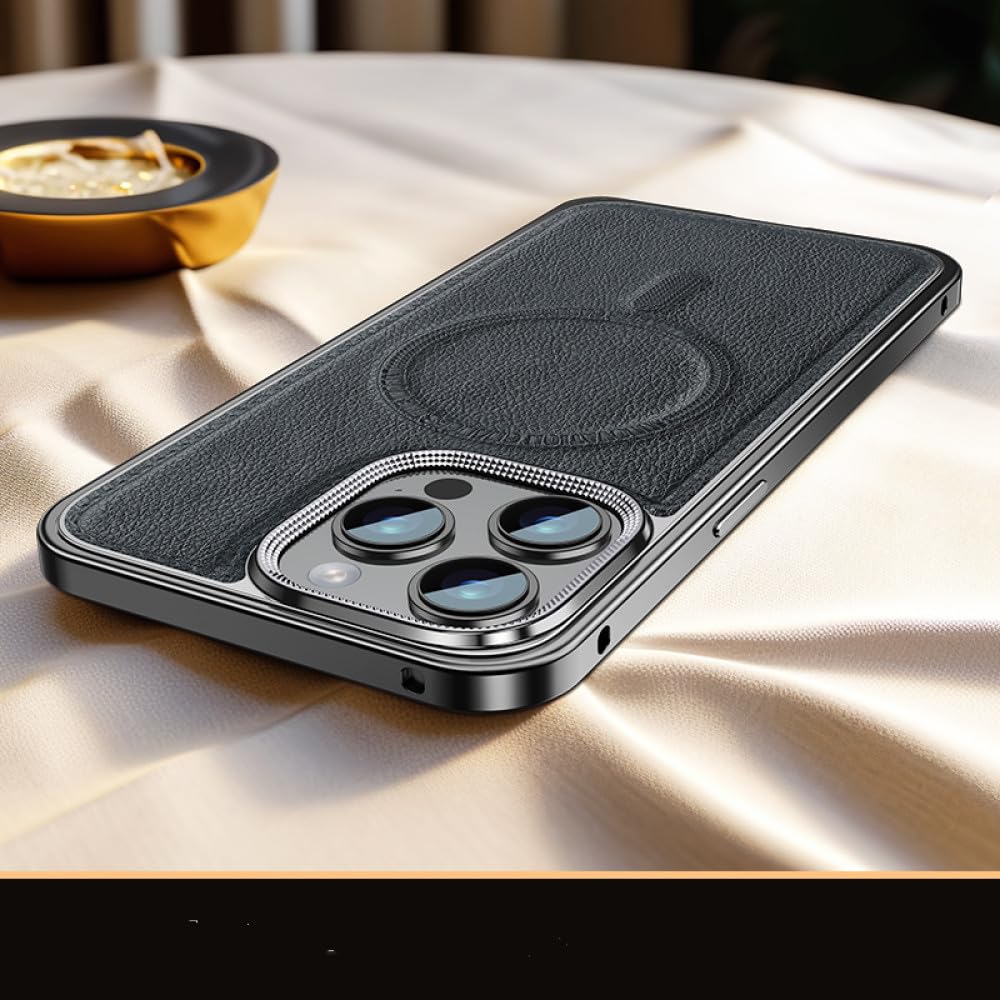 Étui de protection magnétique iPhone 14 Pro cadre métal anti-chute