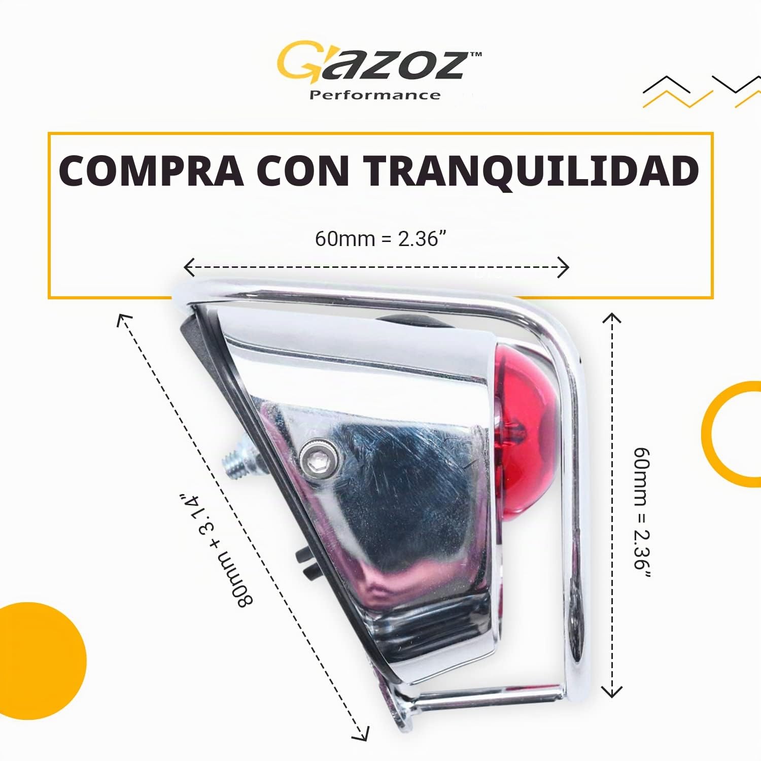 Accesorios para Bicicleta – Luces traseras LED traseras – Cromo Old School Vintage Classic Tour con Pilas (LM-002)