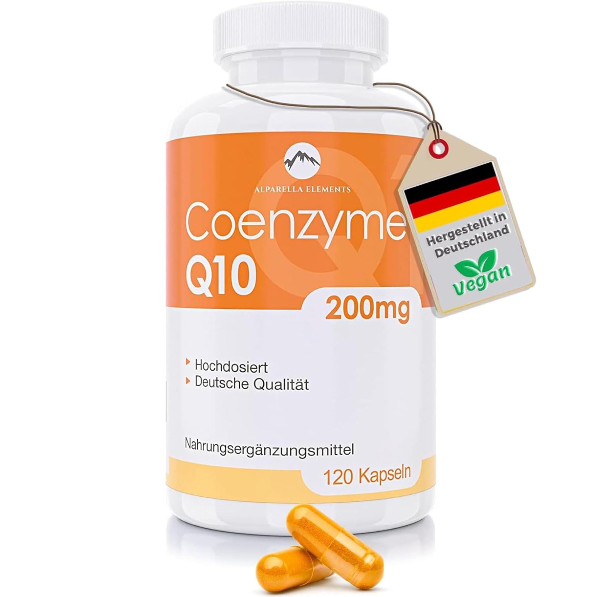 Complément de Coenzyme Q10 Hautement Concentré - Végan - 200 mg de Coq10 par Gélule - 120 Gélules - 4 Mois de Cure - Fabriqué en Allemagne