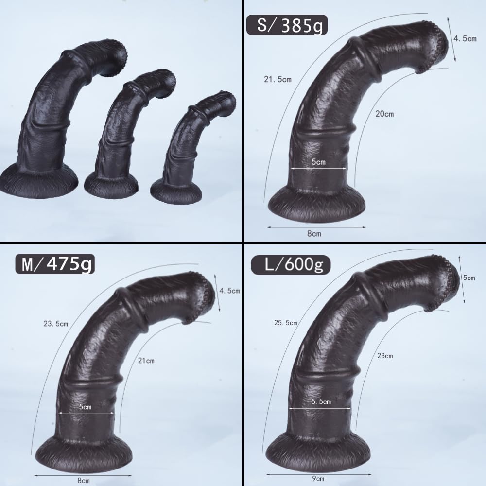 Realistischer Pferd Dildo Big Tier Dildo mit Starke Saugnapf Groß Flexibel Analdildo Flüssiges Silikon Pferde Großem Penis Vaginen G-Punkt Prostata Stimulation Sex Toy für Frauen, Männer (L)