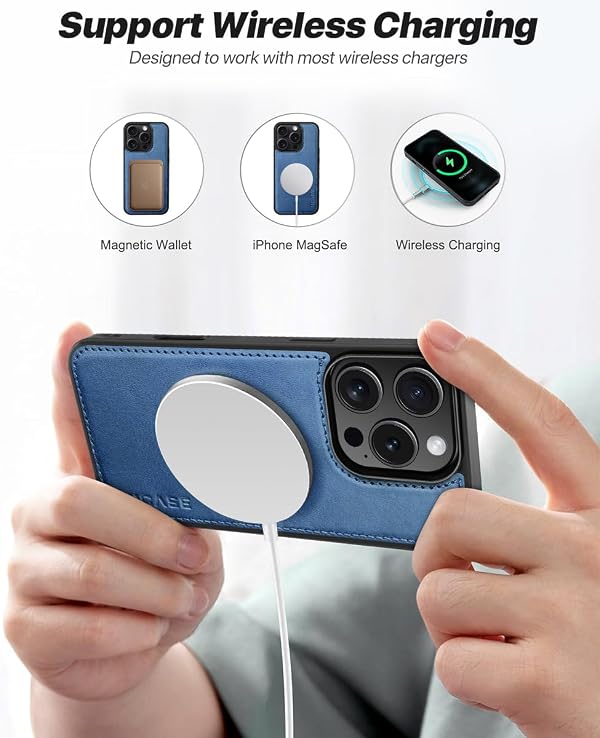 OCASE for iPhone 16 Pro Max Case Detachable Wallet Case with Card Holder, 2 in 1 Pu Leather Flip Folio with RFID Blocking Stand Wrist Strap Shockproof Phone Cover 6.9 Inch 2024, Light Blue by OCASE - Used condition - Image 4