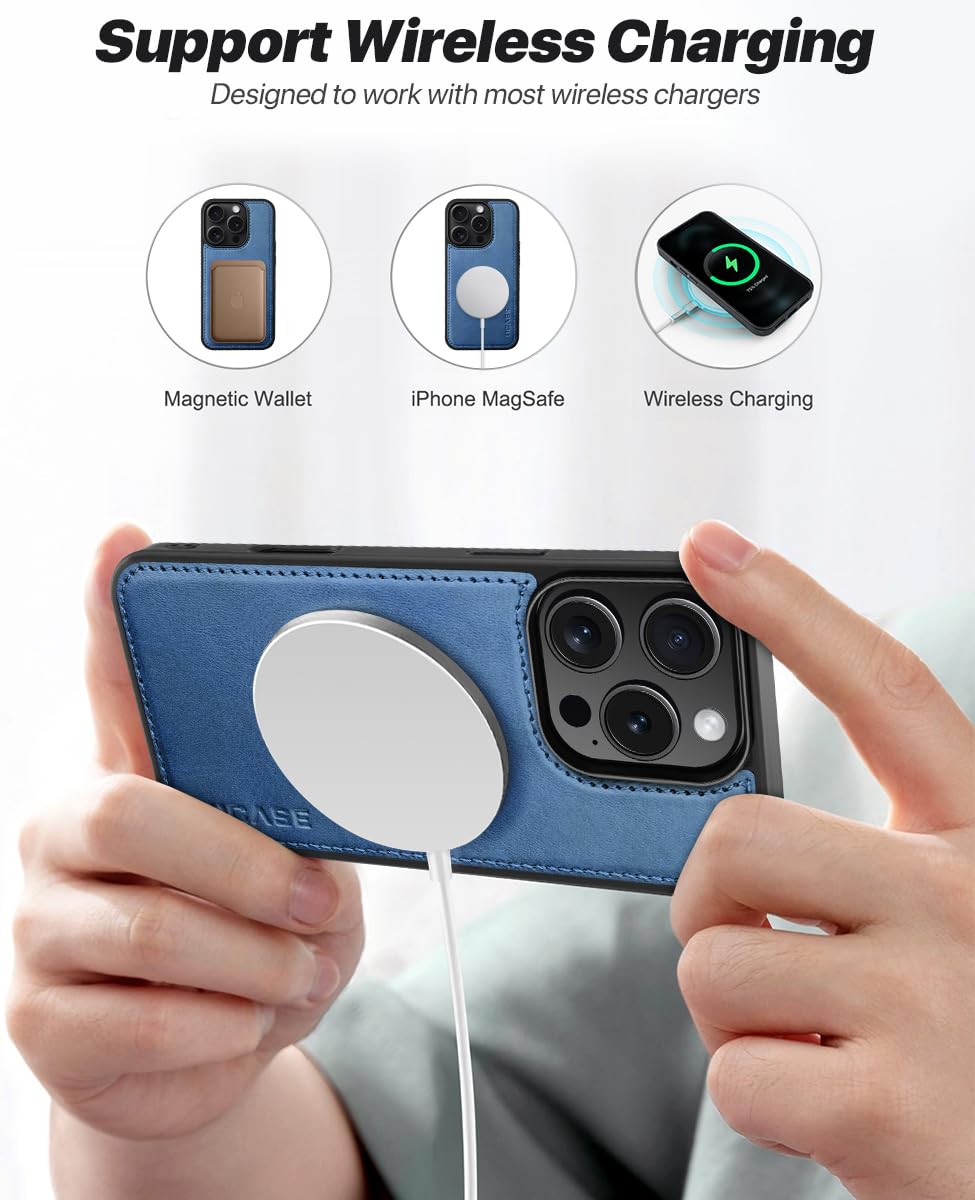 OCASE for iPhone 16 Pro Max Case, Detachable 2 in 1 PU Leather Wallet Case with RFID Blocking, Wireless Charging - Image 4