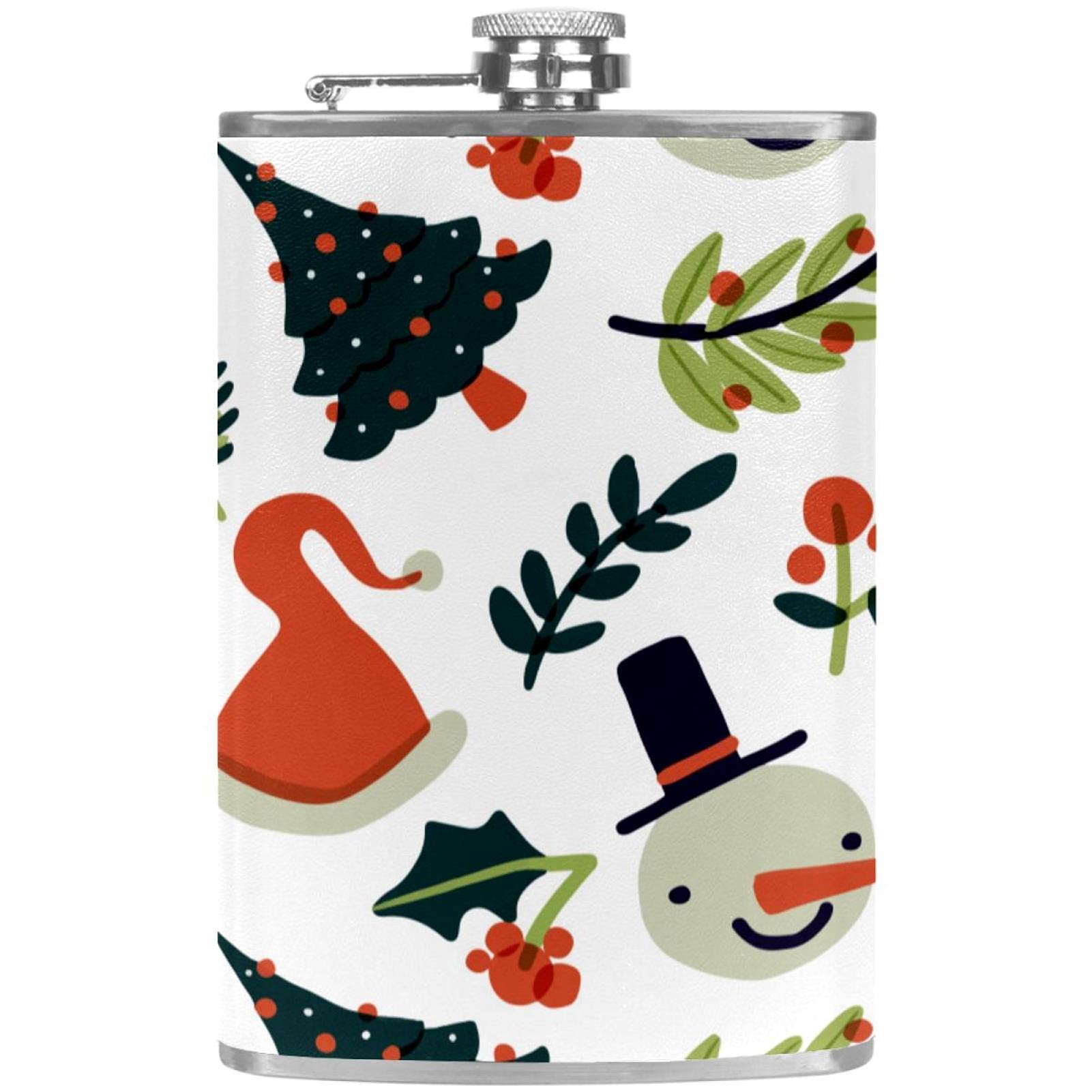 Petite flasque pour liqueur idée cadeau homme et femme motif hivernal