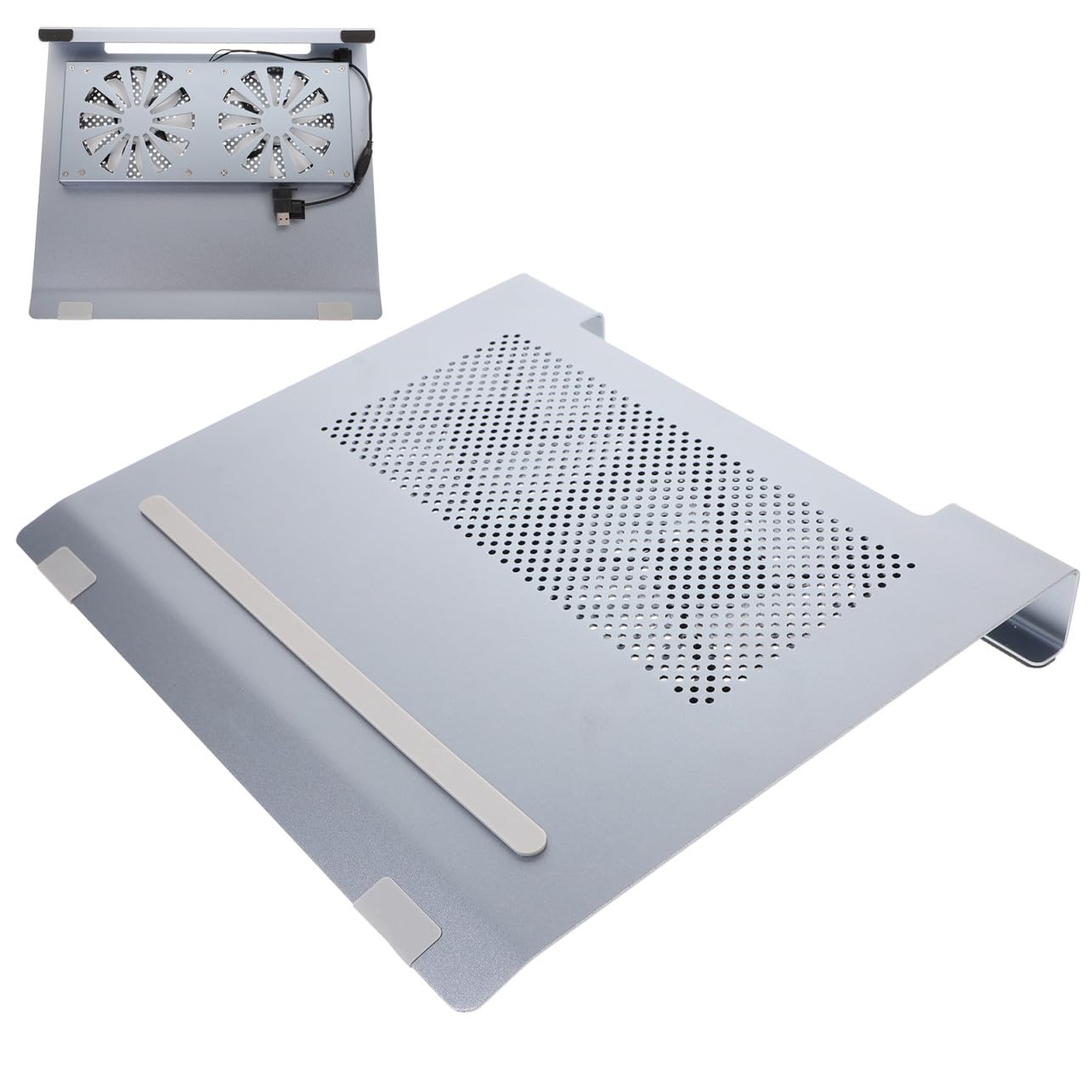 EXCEART Refroidisseur pour Ordinateur Portable de Moins Deux Ventilateurs Surface Ajourée pour Dissipation Thermique