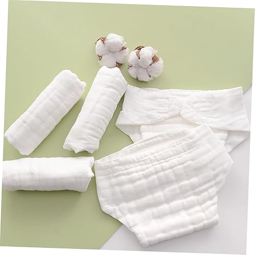 Miniatura 7 de Pañales de algodón para niños pequeños, paquete de 5 forros de pañales de natación reutilizables, suaves y transpirables para recién nacidos,