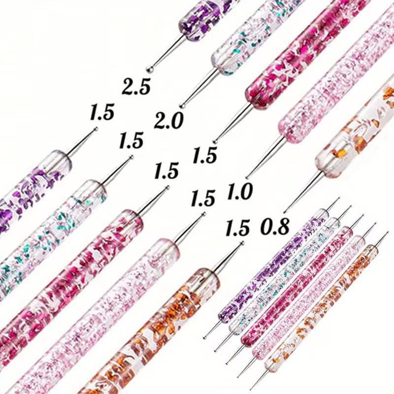 20pcs Nail Art Brush Set Professional Nail Design Brushes for Gel Polish, Acrylic Painting, Dotting and Carving, Flat Fan Liner Detail Nail Brushes Manicure Nail Tools Kit
