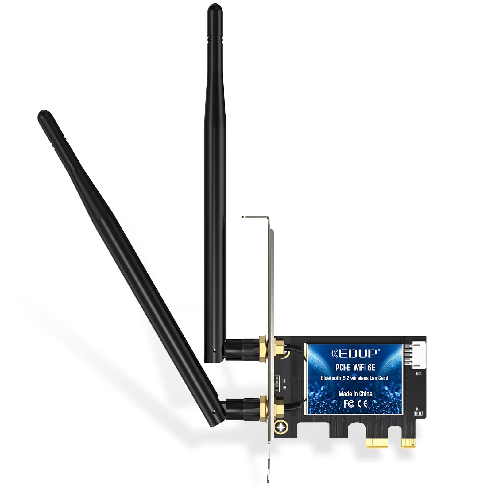 EDUP Scheda WiFi 6E Bluetooth 5.2 PCIE WLAN Intel AX210 5400 Mbit/s WLAN Adattatore 802.11AX DualBand 2.4Ghz/5Ghz Antenna AX210 per PC Desktop Windows 10&11 64 bit