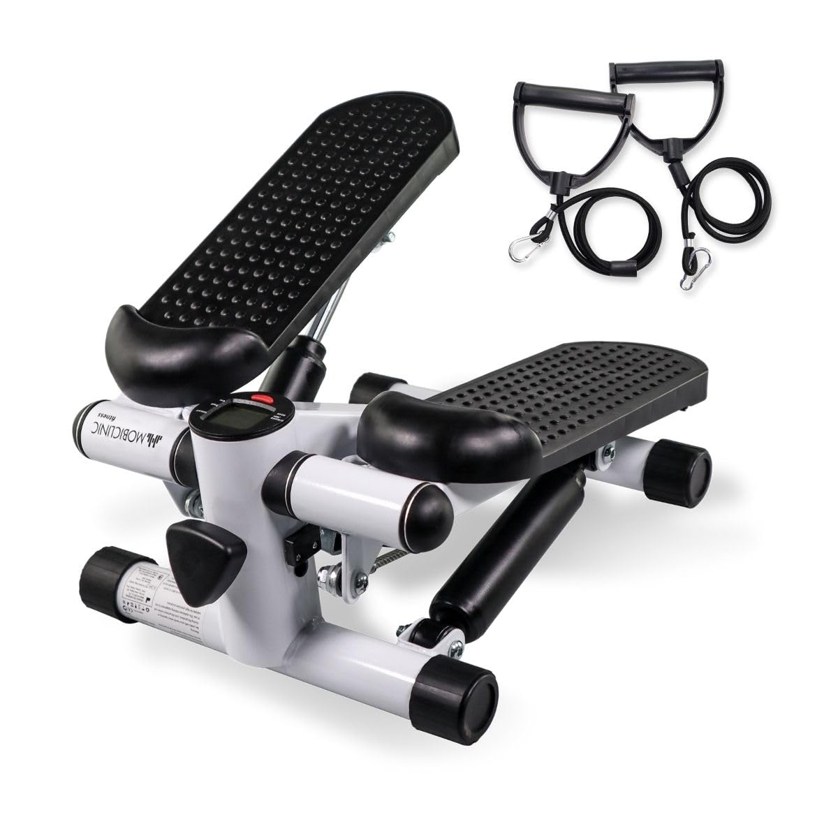Mobiclinic® Fitness, Stepper, 2 en 1, Step Plus, Cuerdas de Resistencia, Multifunción, Brazos y piernas, Pantalla LCD, Carga 100 kg, Compacto, Gym casa, Altura Ajustable