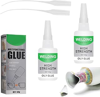 2pcs Welding High Strength Oily Glue,VingTankUniversal Super Glue，Strong Plastic Glue Fast Repair and Curing for Metals, Plastics, Wood, Glass, Jade Etc（50g）