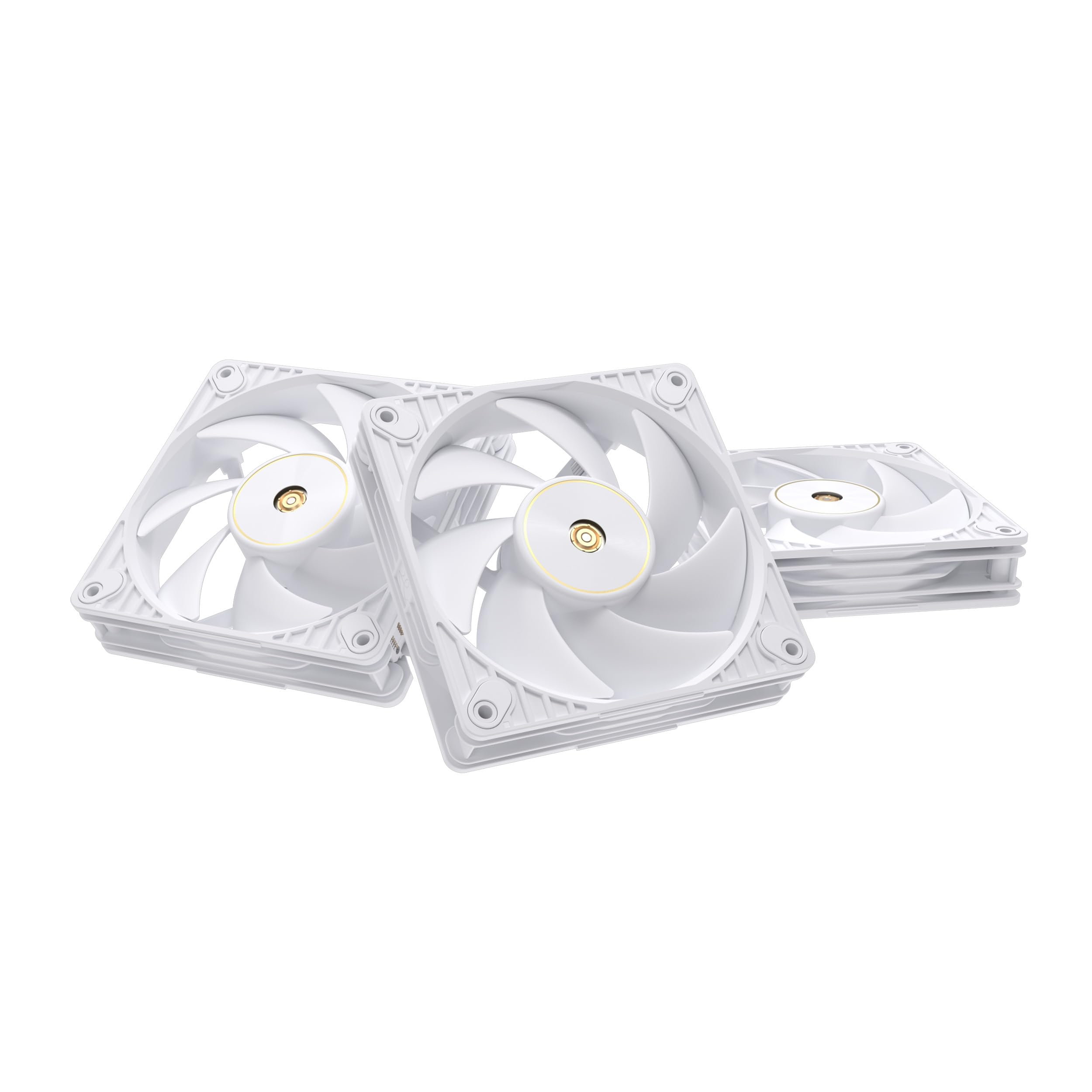 ASUS ProArt PF120 White Edition - Confezione da 3 ventole PWM da 120 mm, 3000 giri/min, flusso d'aria elevato/pressione statica, catena a margherita, controller