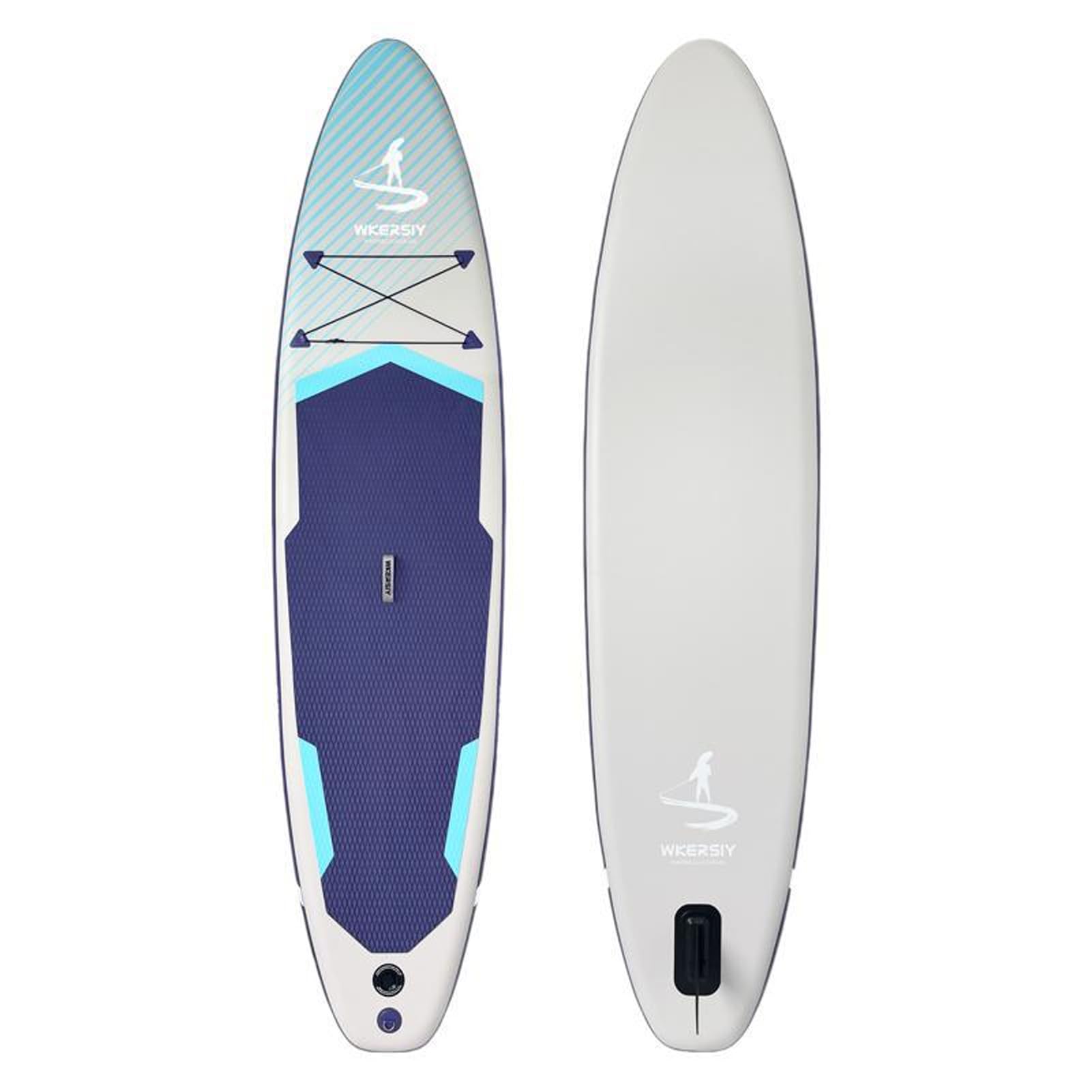 Walmeck Tabla de Paddle Surf Inflable Gruesa de PVC para esquí Acuático Junto Al Mar (Gris)