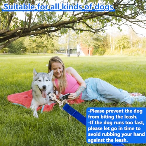 Schleppleine 10m für Hunde, Wasserdicht Hundeleine mit Handschlaufe und 360° Karabiner, Robuste Ausbildungsleine Schleppleine für Mittlere Große Kleine Hunde (Blau)