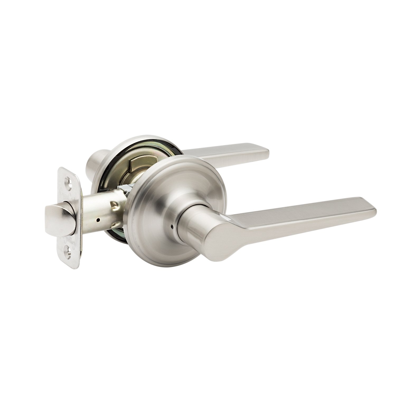 Levier Cuivre Creek Zl2220ss contemporain Zane, poignée de porte intérieure inox satiné réversible