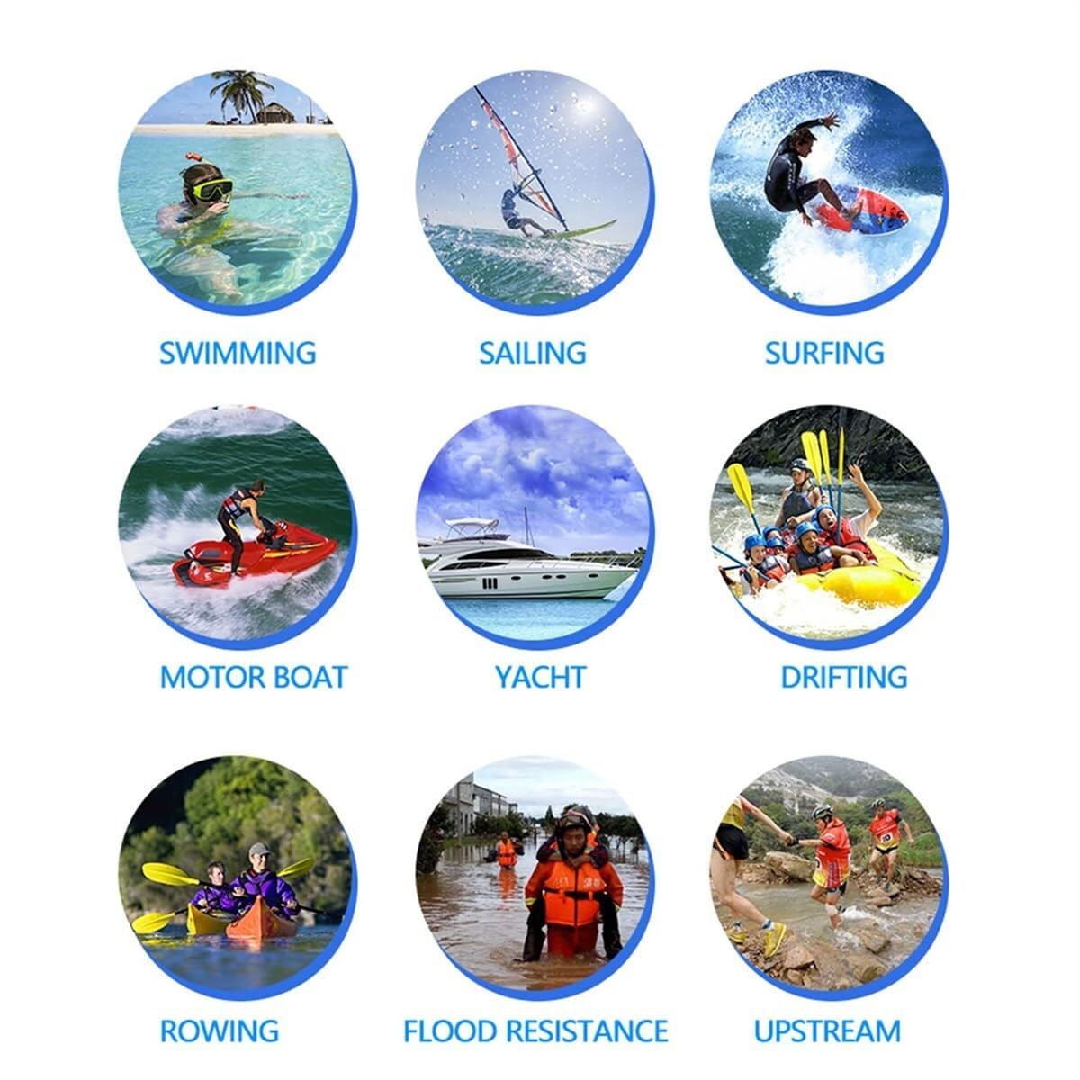 Chaleco de Seguridad, Chaleco Transpirable para Deportes Acuáticos, Ayuda de Flotabilidad Ajustable y de Alta Resistencia, para Pesca, Kayak, Paddleboard y Moto Acuática