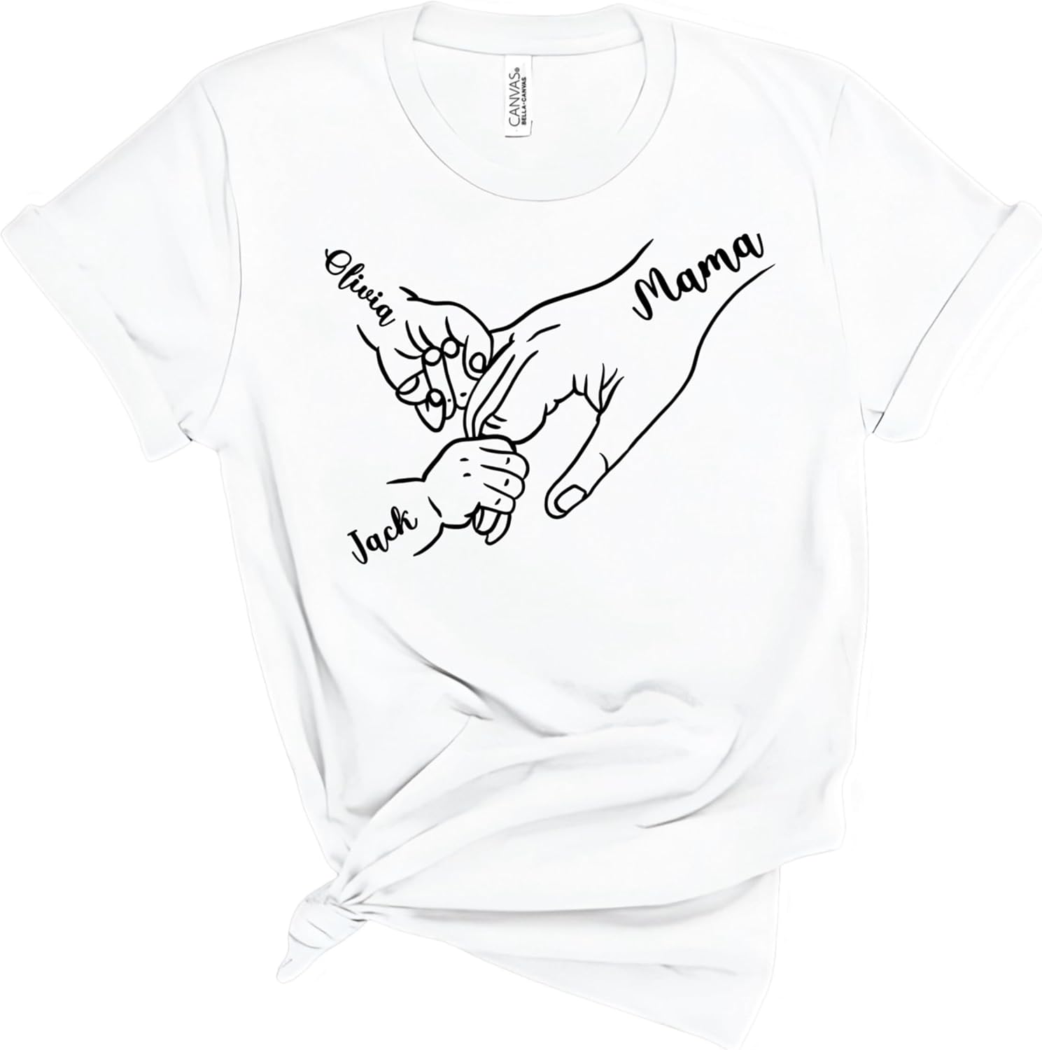 Custom Mom Shirt with Kids' Names, Personalized Mom & Child Holding Hands Tee, Mother's Day Gift, Family Sweatshirt, Custom Name Hoodie for Mom, Gift from Children - Image 5