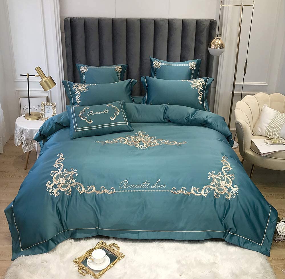 Housse de couette coton anti-friction verte pour protéger votre peau la nuit