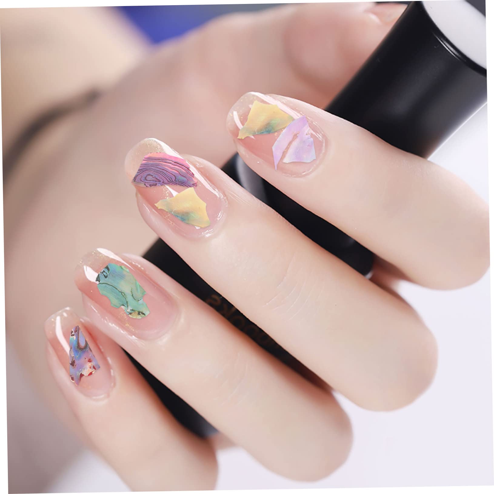 Beatifufu 3 Boxes Sea Shell Nails Abalone Shell Slices DIY Manicure Charm Glitter Patch Stickers Shell Flakes Nail Art Decor for Women