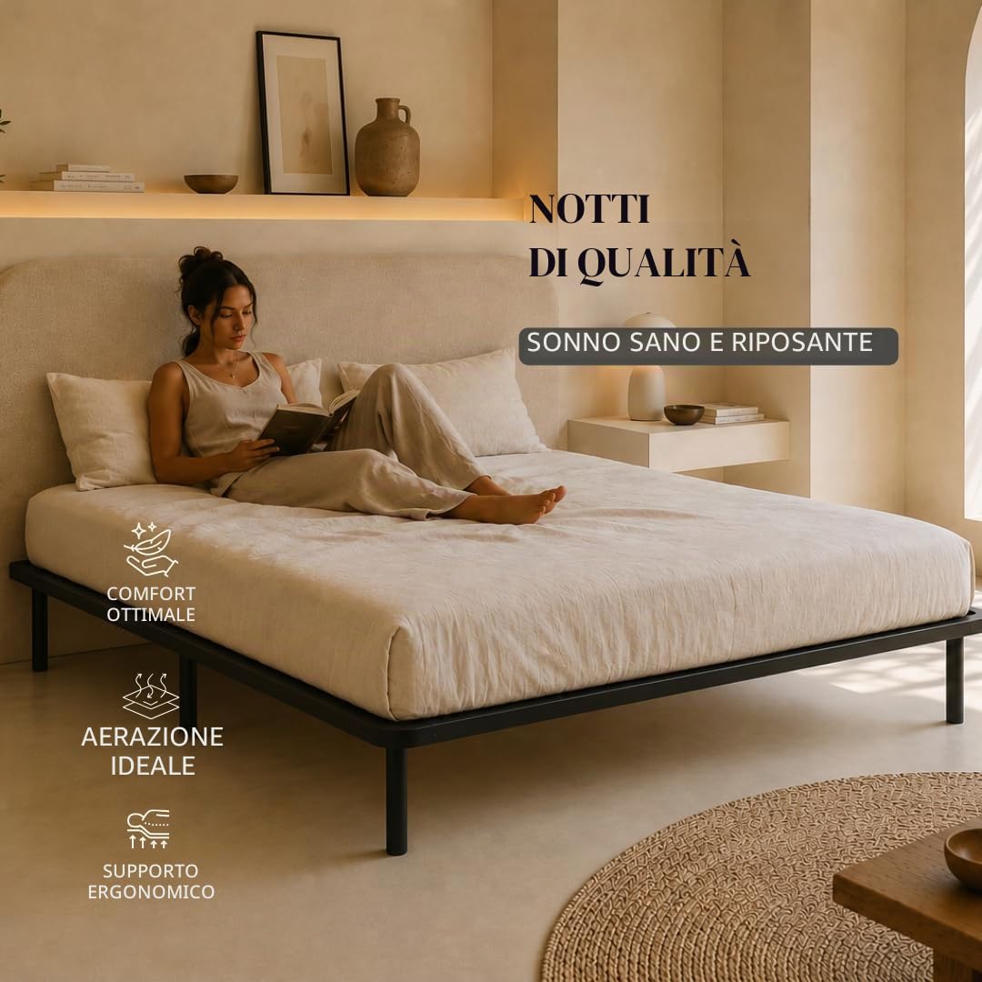 SKU- Rete a doghe 180 x 200 cm su gambe per letto matrimoniale