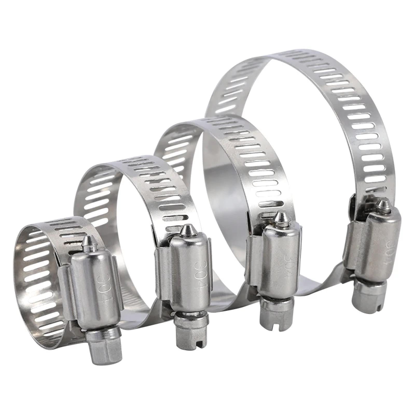 5 abrazaderas de tubo de acero inoxidable de alta resistencia de 8 mm a 700 mm para manguera de combustible de coche (290-350 mm)
