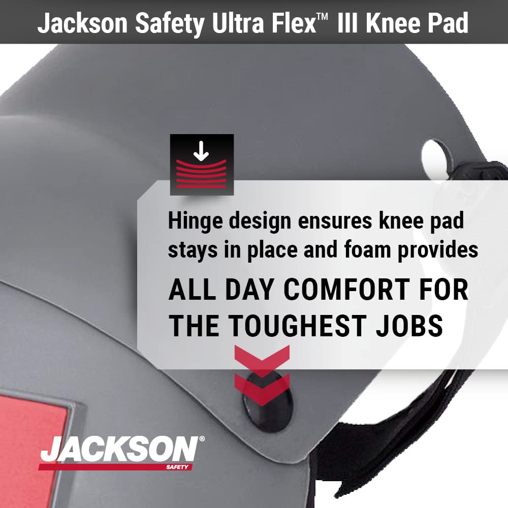 JACKSON Safety 95110 Ultra-Flex wysokiej jakości ochronne trwałe antypoślizgowe ochraniacze na kolana do pracy, ogrodnictwa, podłóg lub DIY, szary