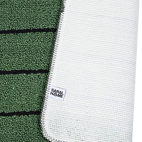 Image of Saral Home 2pc Door Mat Anti-Skid Washable Loop Stripe (Green. 45X60 cm)