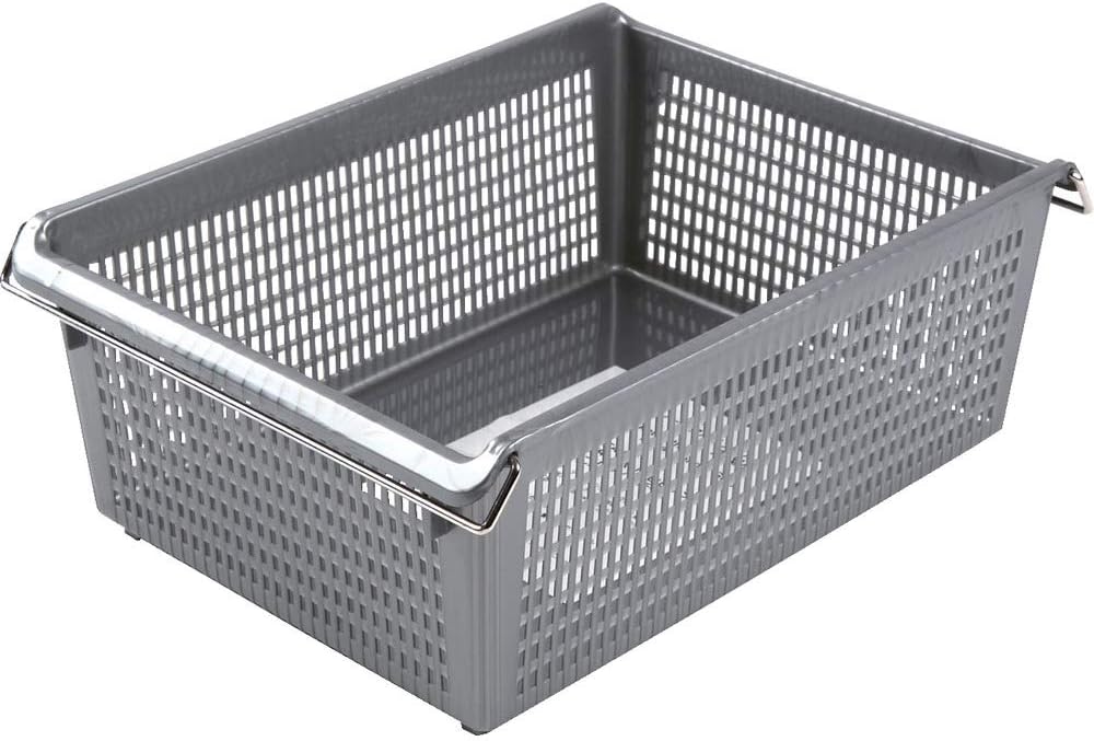 TRUSCO SKTA4D-GY Stacked Tray with Handle, A4 Deep, Gray